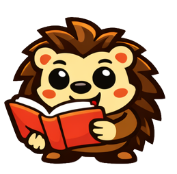 Yozhik reading a book